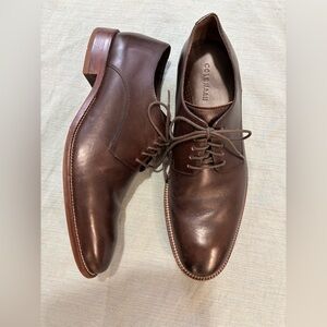 Cole Haan 10 Dark Brown Leather Oxford Shoes Excellent Condition Professional